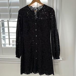 Veronica Beard size 2 in excellent condition black eyelet short dress